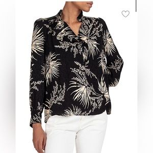 ba&sh Eda Button-Down V-neck Blouse Top